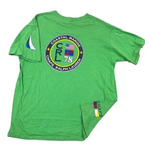 Vintage Chaps Ralph Lauren Shirt Men Large Green Sailing Nautical Coastal Marine
